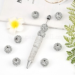 樹脂製ラインストーンビーズ  内部のアクリルラウンドビーズで  フーセンガム風のアクセサリー用  銀  20x18mm  穴：2~2.5mm&nbsp;RESI-S315-18x20-15