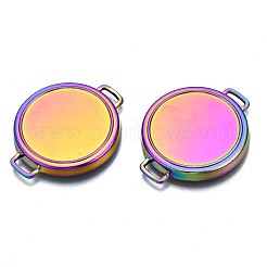 合金リンクコネクター  カドミウムフリー＆ニッケルフリー＆鉛フリー  パンの形  虹色  34.5x28x3.5mm  穴：5x5.5mm&nbsp;PALLOY-N156-159-NR