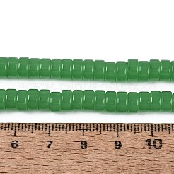 ジェイド風ガラスビーズ連売り  フラットラウンド  シーグリーン  6~6.5x3~3.5mm  穴：0.8~1mm  約112~120個/連  14.57~15.16''（37~38.5センチメートル）&nbsp;GLAA-N026-3x6mm-J04