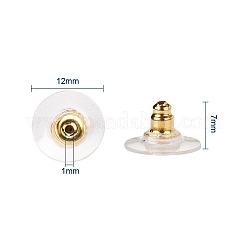 50Pairs Brass Bullet Clutch Bullet Clutch Earring Backs with Pad&nbsp;KK-YW0001-02G