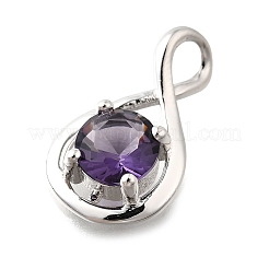 925 Sterling Silver Pave Cubic Zirconia Pendants&nbsp;STER-V001-03P-06
