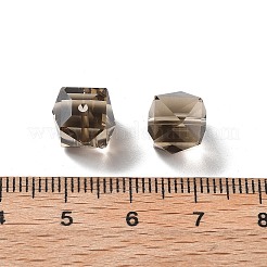 模造オーストリアクリスタルビーズ  k9ガラス  四角いファセット  コーヒー  10x10x10mm  穴：1.8mm&nbsp;GLAA-R002-02I