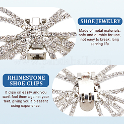 2Pcs Bowknot Alloy Rhinestone Shoe Decorations&nbsp;FIND-CP0002-24A