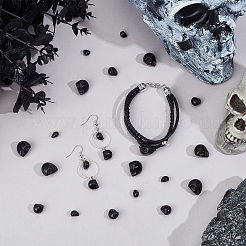 150 個 3 スタイル染色合成ターコイズビーズ  ハロウィンの頭蓋骨  ブラック  8~15x6~11x7~14mm  穴：1mm  50個/スタイル&nbsp;G-PH0003-42
