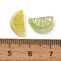 ルミナスオペーク樹脂カボション  レモンスライス  暗闇で光る  ミックスカラー  13x7x2.5mm&nbsp;X-CRES-R458-05