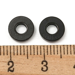 イオンプレーティング(IP)304ステンレススペーサービーズ  フラットラウンド  ブラック  8x1.5mm  穴：3.2mm&nbsp;STAS-F117-50B