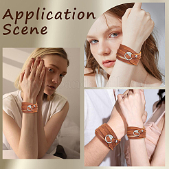 2Pcs Cowhide Cord Wrap Bracelets for Men Women&nbsp;BJEW-GF0001-38