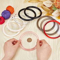 10個5色のプラスチックバッグハンドル  バッグ交換用アクセサリー用  丸いリング  ミックスカラー  11~12.2x1cm  内径：9~10.3のCM&nbsp;FIND-WR0008-68