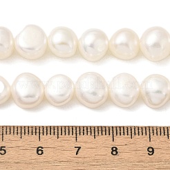 天然養殖淡水パールビーズ連売り  研磨両側  トウモロコシの穂の黄色  9~10mm  穴：0.5mm  約20個/連  6.69''（17センチメートル）&nbsp;PEAR-A006-10E