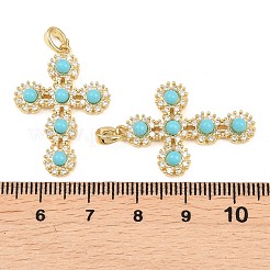 Brass Micro Pave Clear Cubic Zirconia Pendants&nbsp;KK-H262-07G