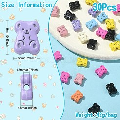 塗装合金ビーズをスプレー  クマ  9x7x4mm  穴：1.8mm  30個/袋&nbsp;FIND-CJ0001-46B