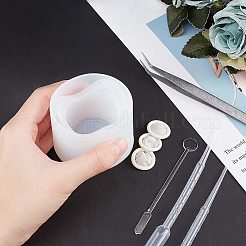 DIYシリコン製キャンドルホルダー型キット  レジン型  透明プラスチック丸型撹拌棒付  使い捨てラテックス指サック  ネイルアートスパンコール/ペイレット  UVジェルネイルアート錫箔  ミックスカラー  48x63mm&nbsp;DIY-AR0001-10