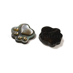 Natural Black Lip Shell Cat Paw Print Beads&nbsp;SHEL-M021-04