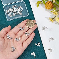 201ステンレススチール製バニーペンダント20個  兎  イースターのウサギ  ステンレス鋼色  16x12x1mm  穴：1.5mm&nbsp;STAS-HY0001-02P