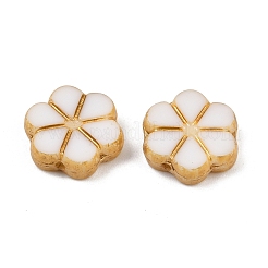 チェコ産プレスガラスビーズ  花  きいろ  9.5x11x3mm  穴：1mm  約480個/袋&nbsp;GLAA-I061-01B