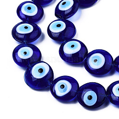 Handmade Evil Eye Lampwork Beads Strands&nbsp;LAMP-N029-009C