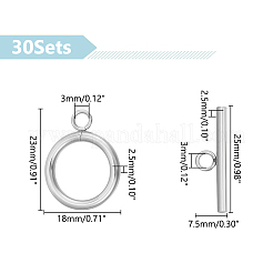 30 Sets 304 Stainless Steel Toggle Clasps&nbsp;STAS-UN0057-52