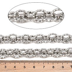 304ステンレススチール製、表面加工を施した楕円形リンクチェーン  溶接されていない  スプールで  ステンレス鋼色  13x10.5x2ミリ＆7x4.5x2mm&nbsp;SA-CBA23D8-07P