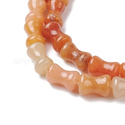 天然石レッドアベンチュリンビーズ連売り  竹の形  12~13x8~8.5mm  穴：1.3mm  約30個/連  14.49~14.76インチ（36.8~37.5cm）&nbsp;G-C102-A02-01