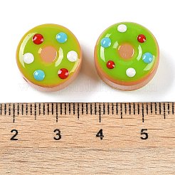 ランプワークビーズ  ドーナツ  ライム  15x10mm  穴：1.2mm&nbsp;LAMP-C015-01C
