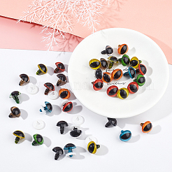 プラスチック人形の目  クラフトセーフティアイズ  工芸用  ワッシャー付き  かぎ針編みのおもちゃとぬいぐるみ  ミックスカラー  18mm  10セット / カラー  7色  70セット /バッグ&nbsp;DIY-PH0028-09
