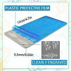 ステンレス鋼の DIY ネイルアート テンプレート  テンプレートツール  長方形  花  12x6cm  3個/セット&nbsp;MRMJ-WH0092-034