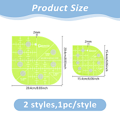 2Pcs 2 Styles Acrylic Alignment T-Shirt Rulers&nbsp;AJEW-DC0004-45