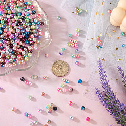 910Pcs 13 Colors Rainbow ABS Plastic Imitation Pearl Beads&nbsp;OACR-CD0001-10