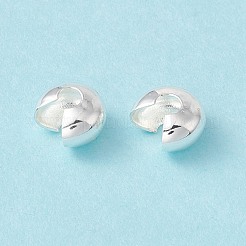 真鍮製つぶし玉カバーカシメ玉カバー  カドミウムフリー＆鉛フリー  銀  7.5x7x5mm  穴：3mm&nbsp;KK-P219-05C-S