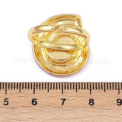女性用真鍮エナメル調節可能カフリング  18KGP本金メッキ  カドミウムフリー＆ニッケルフリー＆鉛フリー  ミックスカラー  シェル形状  シェル形状：23.5x20mm  内径: 調節可能&nbsp;RJEW-G357-01F