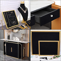 3mのフロッキングクロス粘着式テーブルランナー  ブラック  1000x451x0.2mm&nbsp;AJEW-GF0009-66E