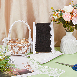 8ヤード 2色コットンレーストリム  縫製装飾用のバラの刺繍レースリボン  フラット  ミックスカラー  3-1/2インチ（90mm）  4ヤード/カラー&nbsp;SRIB-HY0001-06