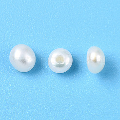 グレード3a 天然養殖淡水真珠ビーズ  片穴  半円形ビーズ  乳白色  3~4x2~2.5mm  穴：1mm&nbsp;PEAR-N018-3A-3035A
