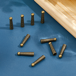 10 個の合金コード端  ボロタイエンドキャップ  コーン  アンティークブロンズ  25.5x6mm  内径：4.5mm&nbsp;FIND-FH0011-03AB