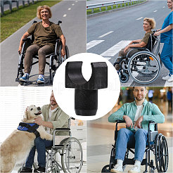 プラスチックU字型スライダー6個  車椅子アクセサリー  ブラック  20.5x28x43mm&nbsp;KY-CA0001-62