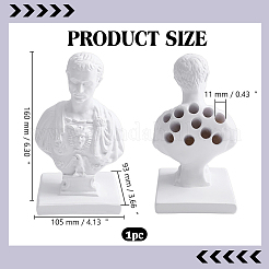 樹脂製ペンホルダー  人間  ホワイト  93x105x160mm  穴：11mm&nbsp;AJEW-WH0696-694