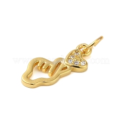 Rack Plating Brass & Clear Cubic Zirconia Pendants&nbsp;KK-S372-11G