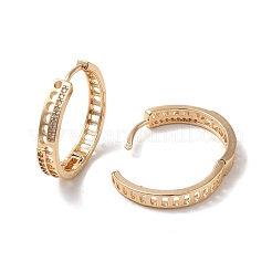 Brass Cubic Zirconia Hoop Earrings for Women&nbsp;EJEW-M238-07KCG