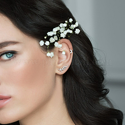 Sterling Silver Leaf Jewelry Set with Zirconia Earrings Necklace and Ring Elegant Daily Wear&nbsp;OV8225-1