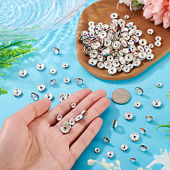 300Pcs 3 Styles Rondelle Brass Rhinestone Spacer Beads&nbsp;RB-TA0001-33P