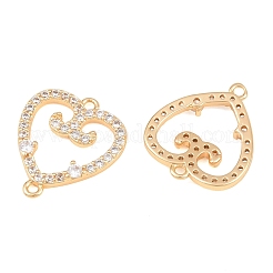 Brass Micro Pave Clear Cubic Zirconia Connector Charms&nbsp;CU-CBA7BFE-03G-G