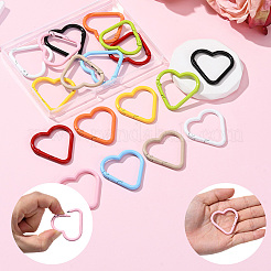 18Pcs 9 Colors Baking Paint Alloy Spring Gate Rings&nbsp;FIND-SC0017-36