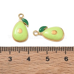 304ステンレススチールエナメルペンダント  アボカドチャーム  ゴールドカラー  17.5x9x2.5mm  穴：1.8mm&nbsp;SA-CBA03F8-01G
