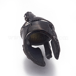 304ステンレススチールラインストーンビーズ  剣闘士のヘルメット  ガンメタ色  15x10x12mm  穴：2.2mm&nbsp;STAS-F212-067B