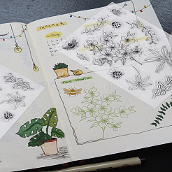 Transparent Silicone Scrapbook Paper for Vintage Plant Scrapbook Ornament&nbsp;DIY-WH0678-55B