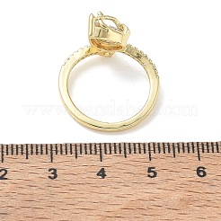 Brass Micro Pave Cubic Zirconia Cuff Open Rings&nbsp;CU-CBAEC29-08G