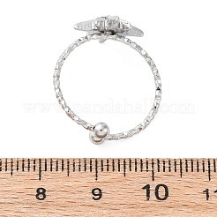 304 Stainless Steel Rhinestone Cuff Rings&nbsp;RJEW-D306-23P