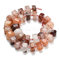 天然鉄含有石英ビーズ連売り  ナゲット  多面カット  プラスチック製のビーズと  14~16x14~16x7~9mm  穴：1.4~1.8mm  約28~31個/連  15.04~15.24インチ（38.2~38.7cm）&nbsp;G-L642-H12-7x14mm