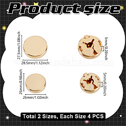 8Pcs 2 Styles Alloy Cufflinks&nbsp;BUTT-GA0001-34G