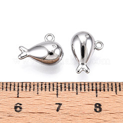 304ステンレススチールチャーム  魚のチャーム  変色防止  ステンレス鋼色  8.5x11.5x6mm  穴：1~1.2mm&nbsp;STAS-N109-136P